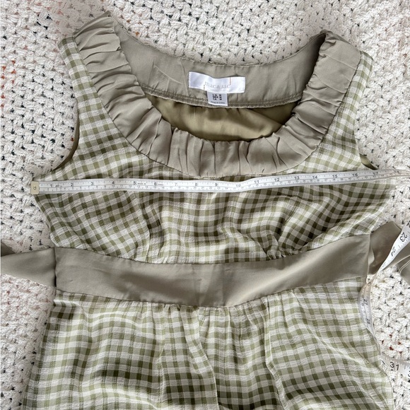 Mac & Jac Green Gingham Cottagecore Dress Ribbon Tie Waist Lined Sundress Sz Med - Picture 12 of 13